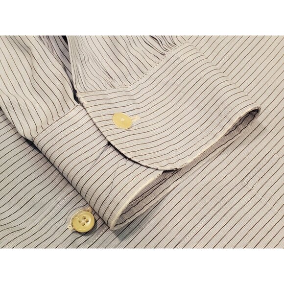 Brooks Brothers Madison 16 - 33 Blue Striped Long Sleeve Button Down Shirt - Picture 3 of 6